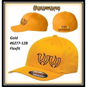 Hat - Flexfit Curved Bill #6277- Gold w/Black